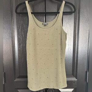 Express Khaki Embellished Tank Top